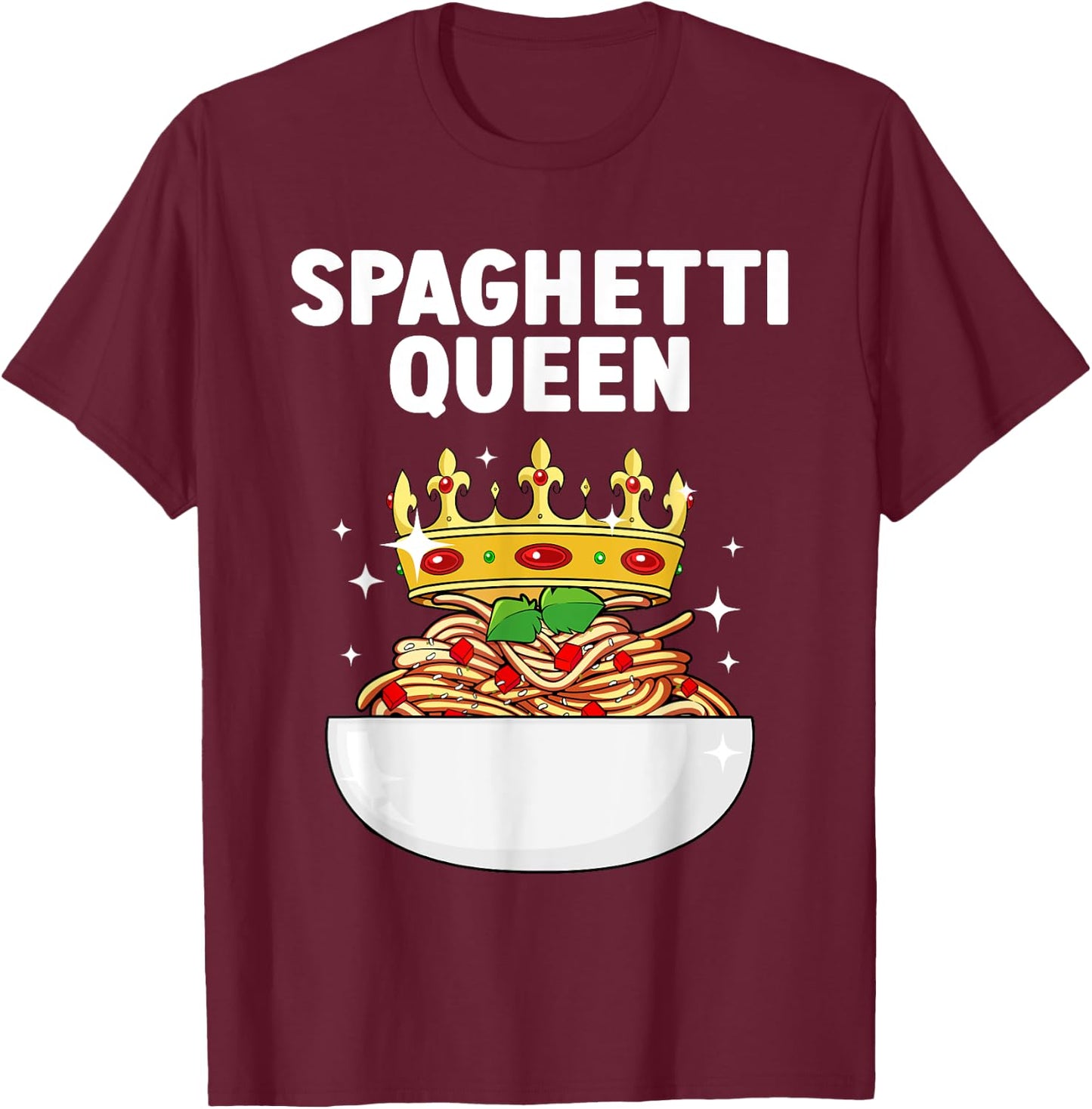 Cool Spaghetti Art Girls Italian Food Pasta Lover T-Shirt - T-Shirt | Maroon