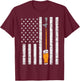 Tap Beer US Flag Fun Draft Draught Fathers Day Men Dad Gift T-Shirt - T-Shirt | Maroon