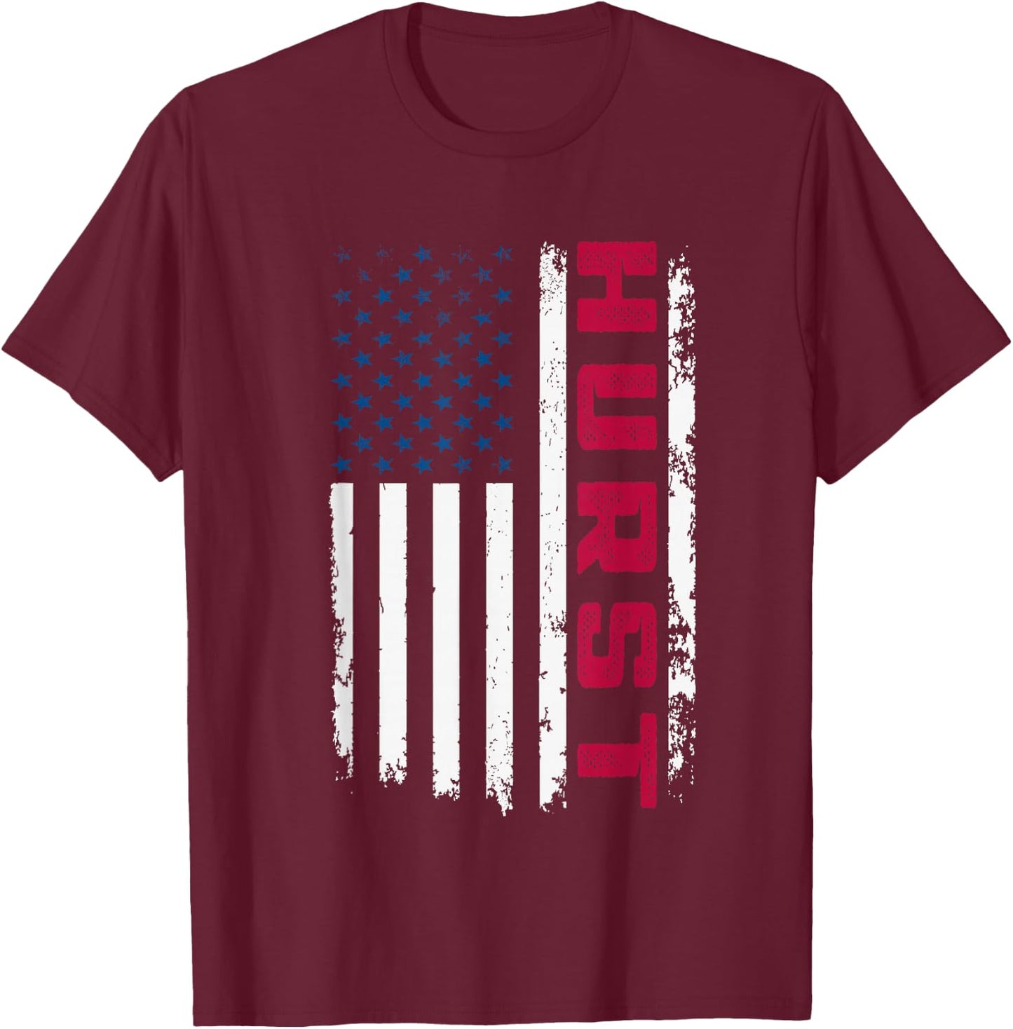 Hurst USA Flag Lover Patriotic American Hurst T-Shirt - T-Shirt | Maroon