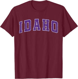 Idaho State Retro Purple Varsity Vintage Text T-Shirt - T-Shirt | Maroon