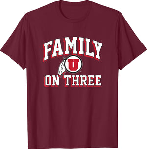 University of Utah Utes Family on Three T-Shirt - T-Shirt | Maroon