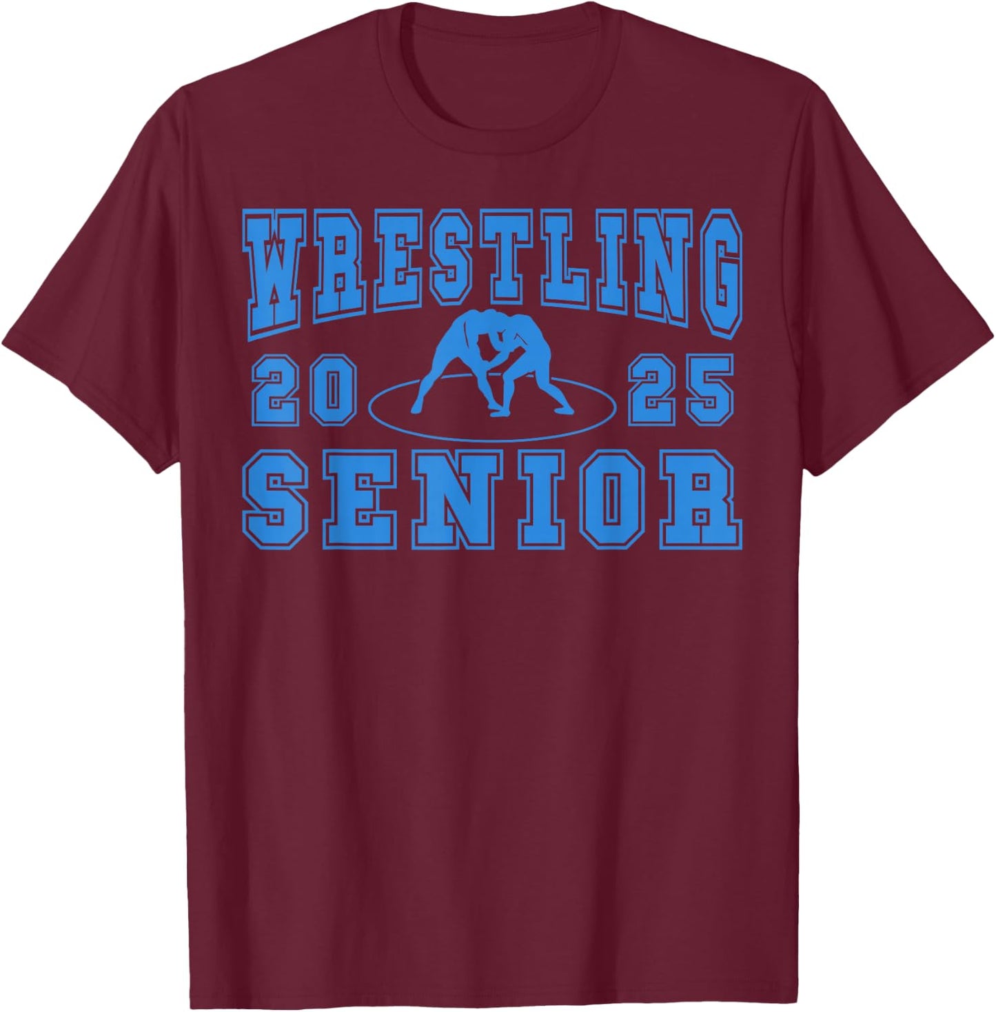 Wrestling Senior Night Wrestling Senior 2025 Graduation 44 T-Shirt - T-Shirt | Maroon