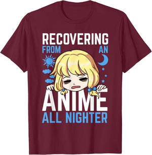 Anime All Nighter Japanese Manga Sun Series Moon Cloud Star T-Shirt - T-Shirt | Maroon