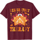 Thanksgiving Respiratory Therapy Therapist Fall Autumn Lung T-Shirt - T-Shirt | Maroon