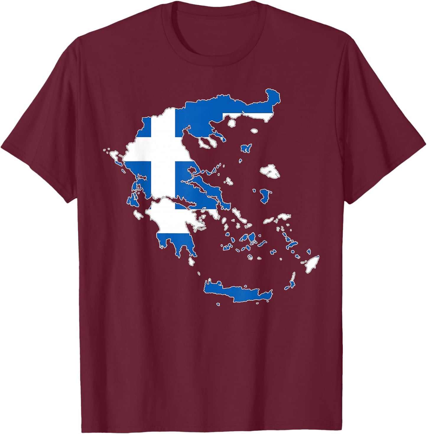 Cool Greece Flag Heart Print Proud To Be Greek I Love Athens T-Shirt - T-Shirt | Maroon