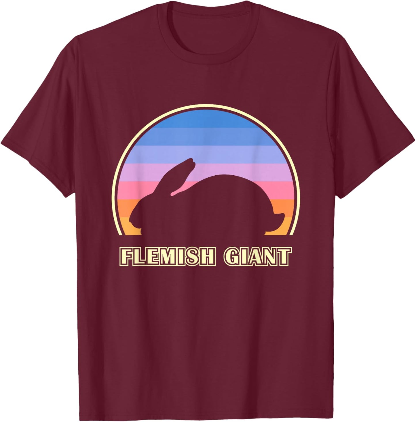Flemish Giant Vintage Sunset Rabbit T-Shirt - T-Shirt | Maroon