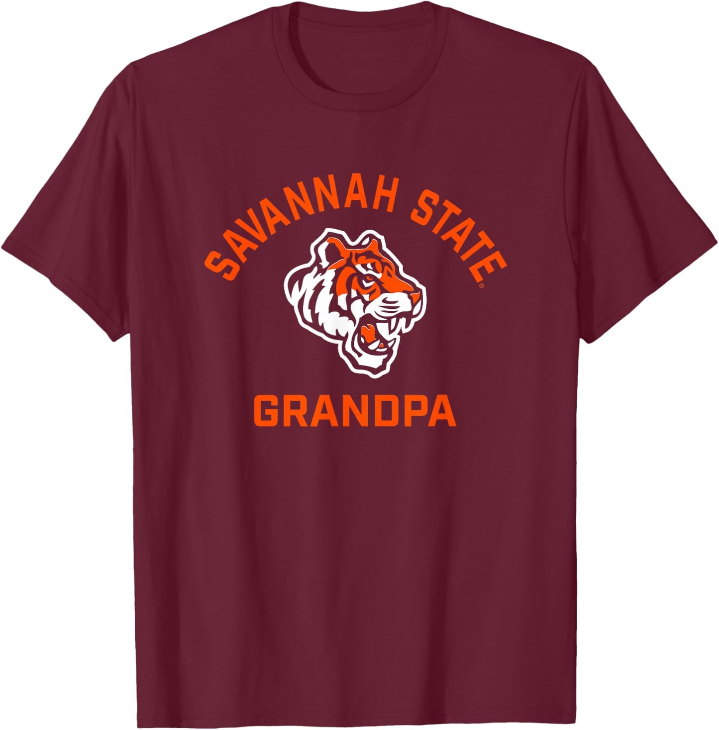 Savannah State University SSU Tigers Arched Grandpa T-Shirt - T-Shirt | Maroon