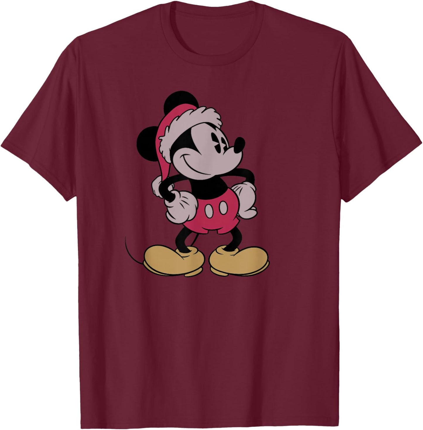 Disney - Vintage Santa Mickey T-Shirt - T-Shirt | Maroon