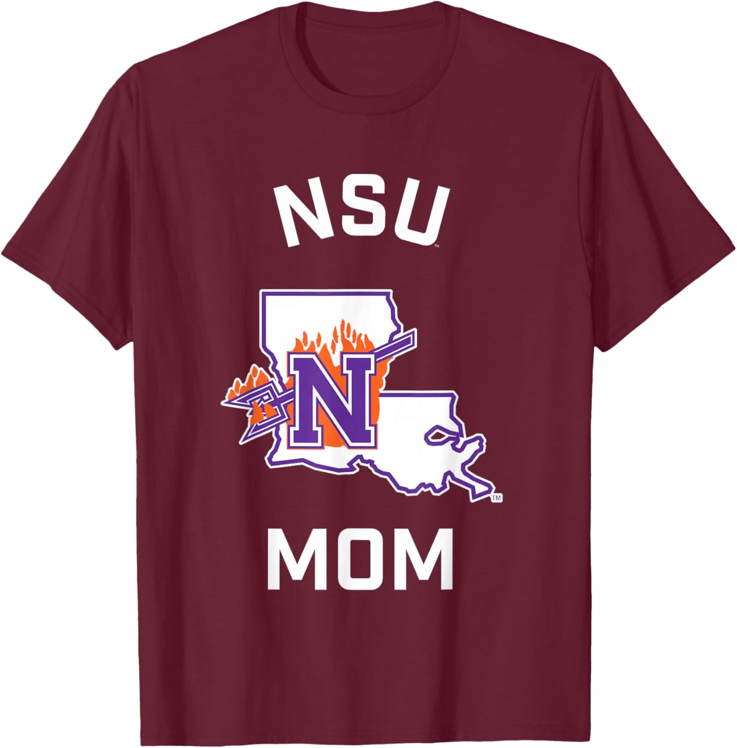 Northwestern State University NSU Demons Arched Mom T-Shirt - T-Shirt | Maroon