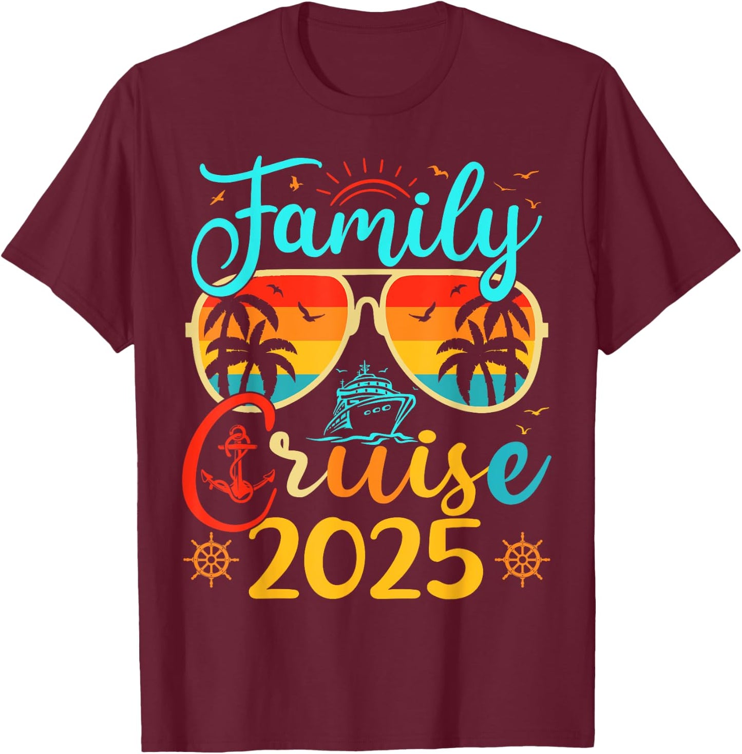 Family Cruise 2025 Summer Vacation Matching Family Cruise Women Kids T-Shirt - T-Shirt | Maroon