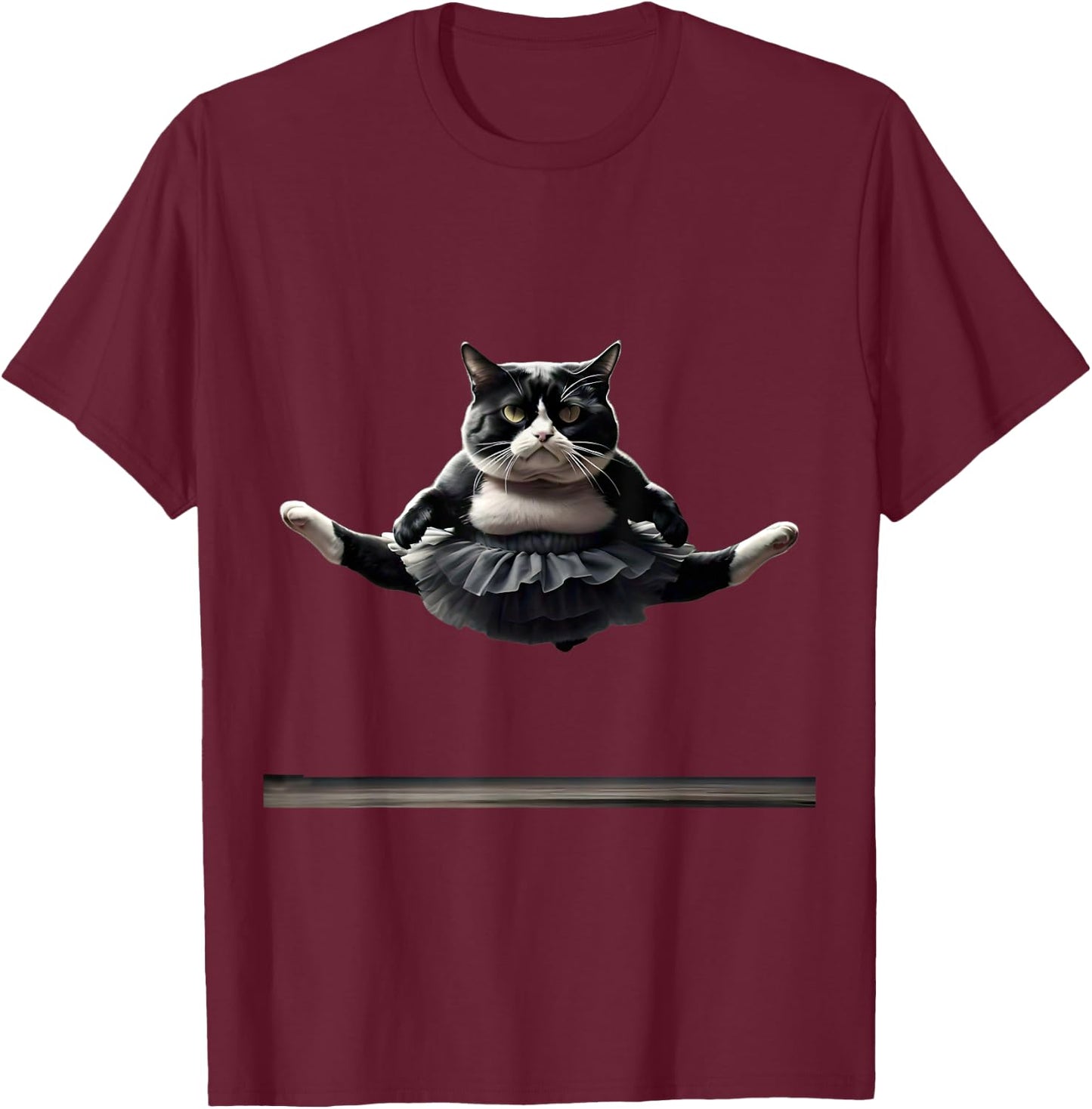 Funny Ballet Kitty Cat Doing the Splits. Women T-Shirt - T-Shirt | Maroon