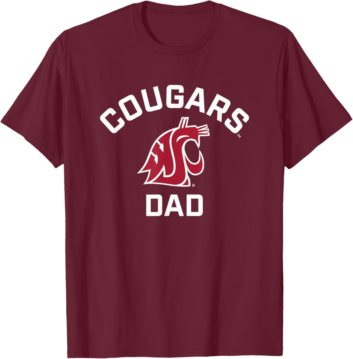 Washington State University Cougars Arched Dad T-Shirt - T-Shirt | Maroon