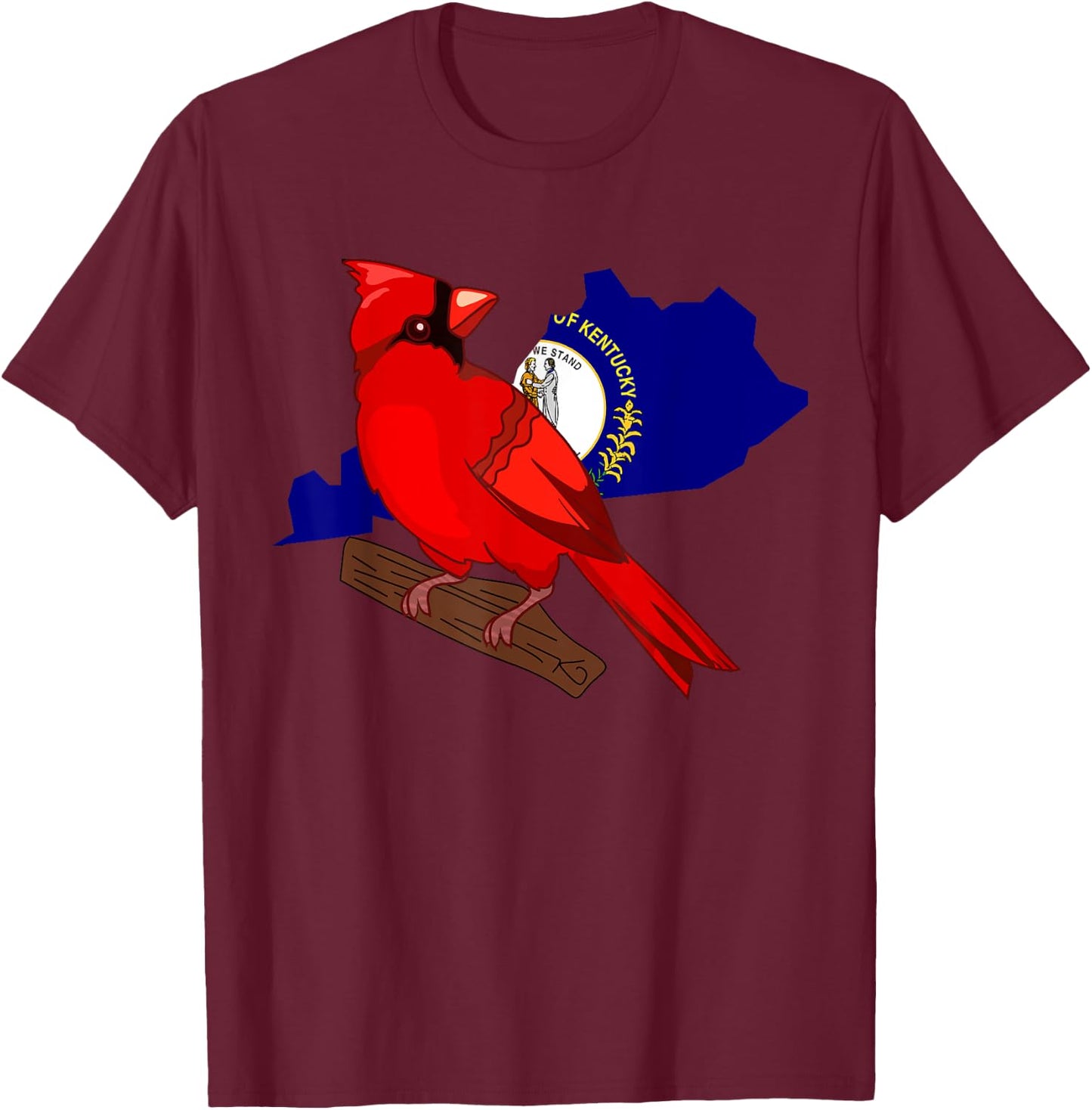 Kentucky Cardinal Bird State Symbols Pride T-Shirt - T-Shirt | Maroon