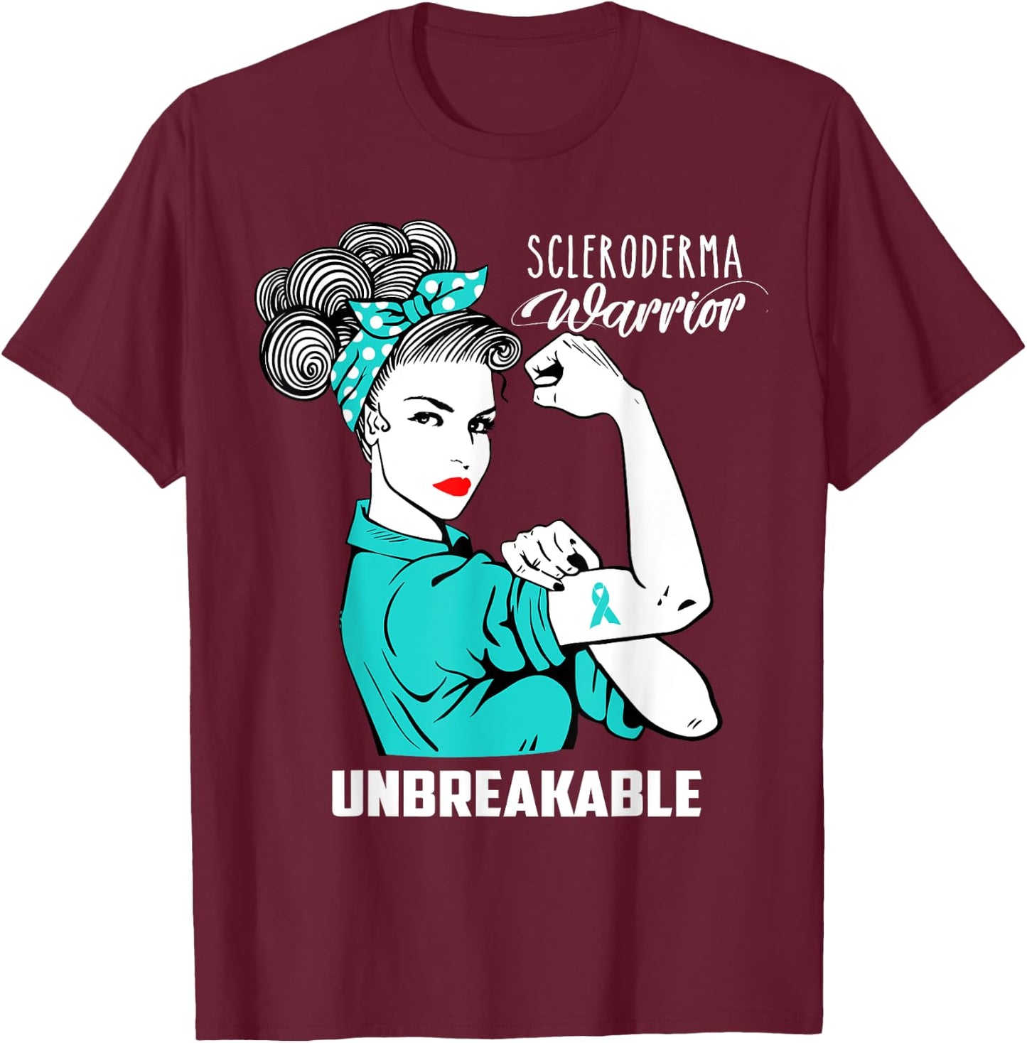 Scleroderma Warrior Unbreakable Shirt Awareness Gift T-Shirt - T-Shirt | Maroon