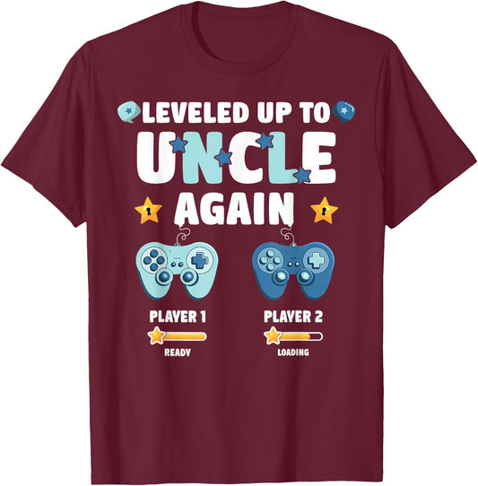 I Leveled Up To Uncle Again New Proud Uncle 2025 T-Shirt - T-Shirt | Maroon