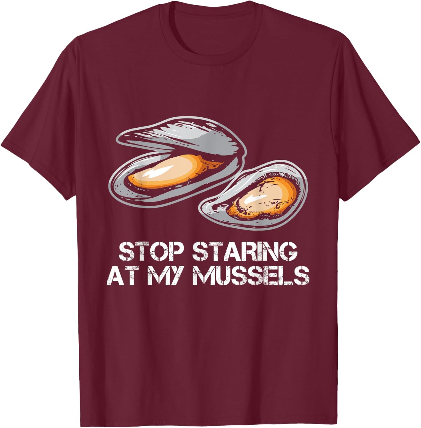 Muscles Funny Mussel Fitness Pun T-Shirt - T-Shirt | Maroon