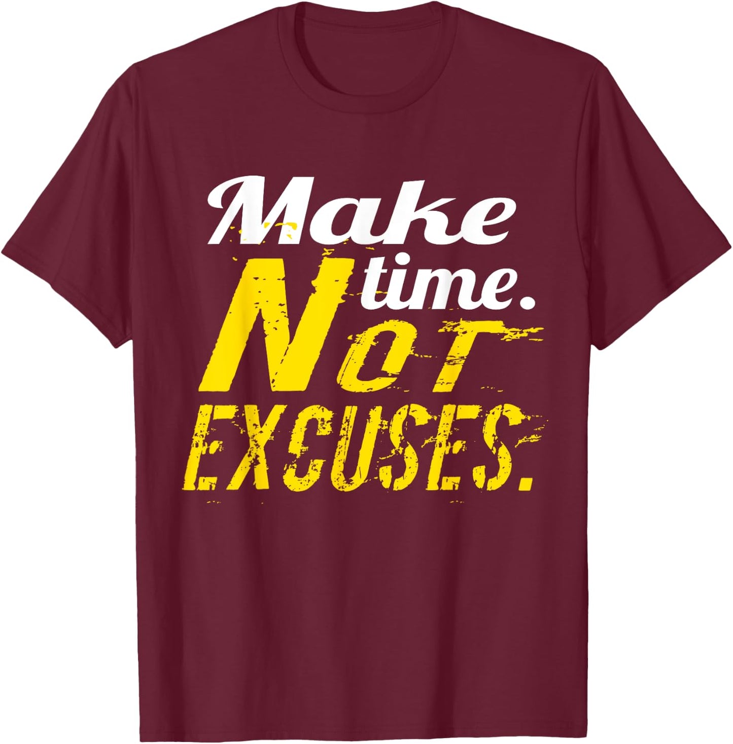 No Excuses gym & fitness workout motivation shirt T-Shirt - T-Shirt | Maroon