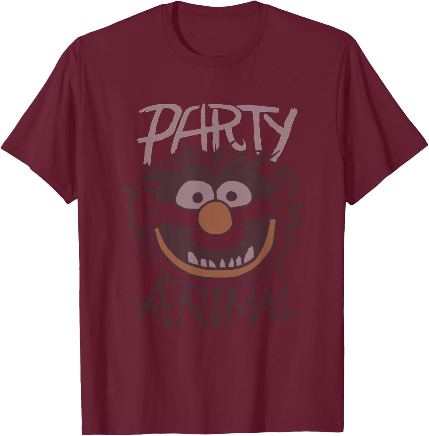 Disney The Muppets Party Animal Big Face Retro Chest Poster T-Shirt - T-Shirt | Maroon