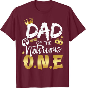 Dad Of The Notorious One Old School 1st Hip Hop Birthday T-Shirt - T-Shirt | Maroon