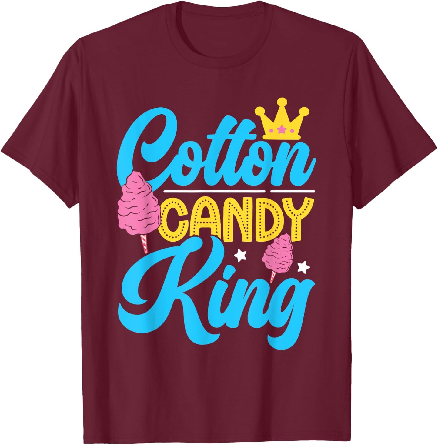 Funny Cotton Candy King Quote Boys Flavored Candies T-Shirt - T-Shirt | Maroon