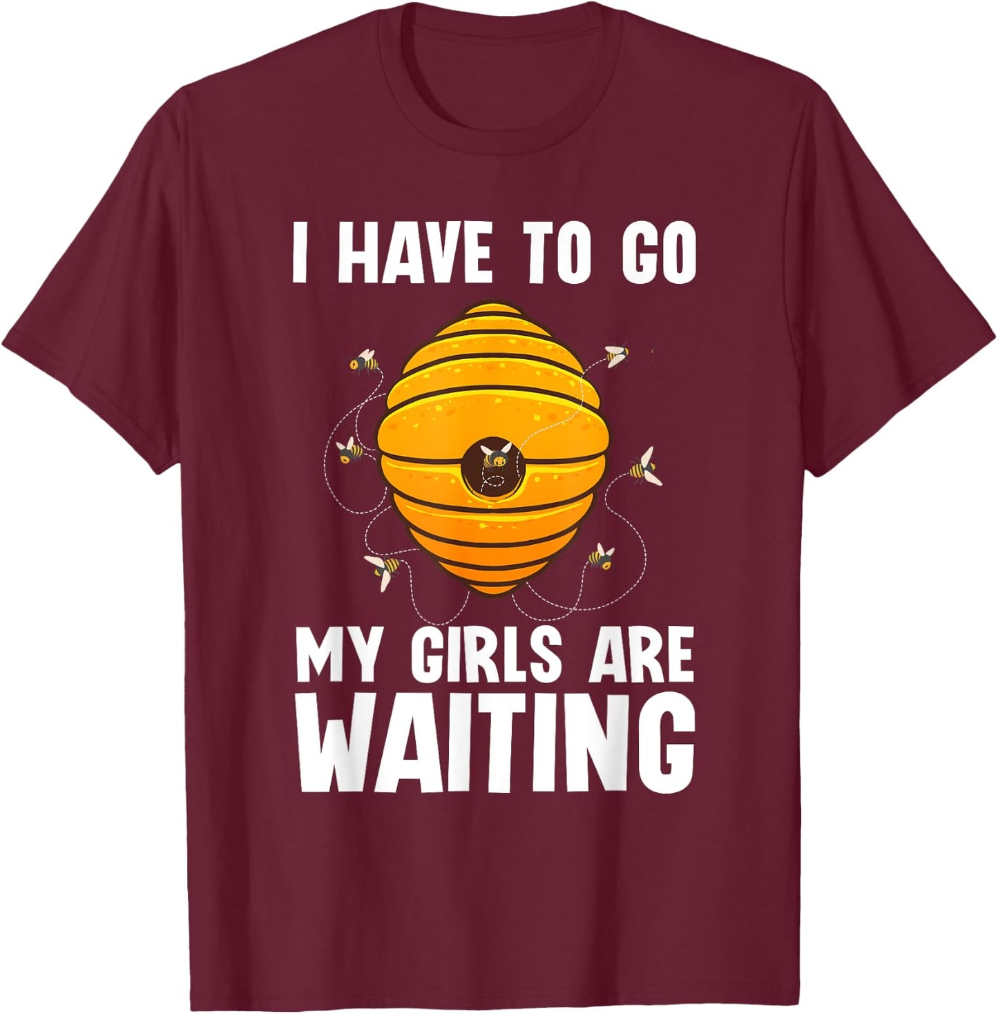 Funny Beekeeper Art Girls Bee Beekeeping Beekeeper T-Shirt - T-Shirt | Maroon