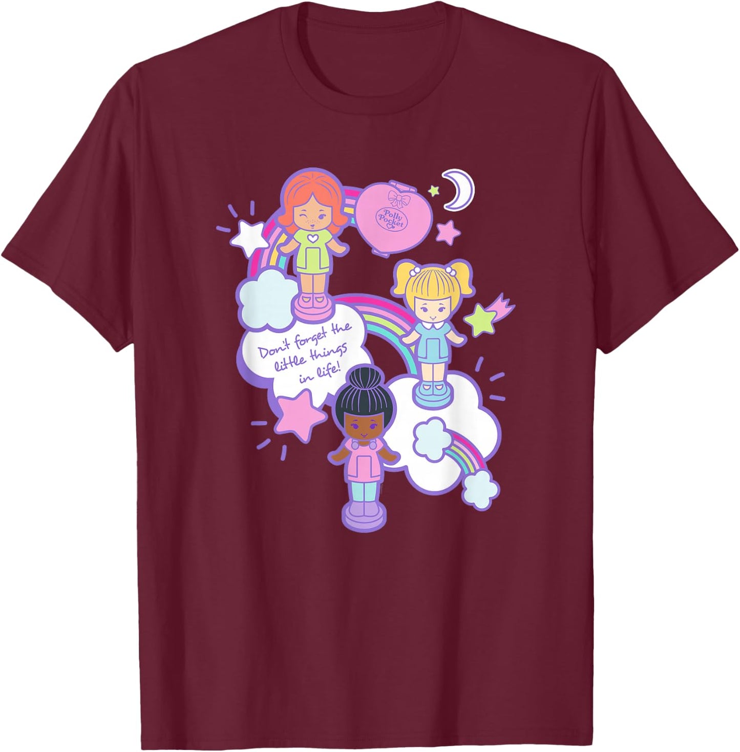 Polly Pocket - Don't Forget The Little Things in Life T-Shirt - T-Shirt | Maroon