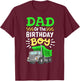 Dad Of The Birthday Boy Garbage Truck Birthday Family T-Shirt - T-Shirt | Maroon