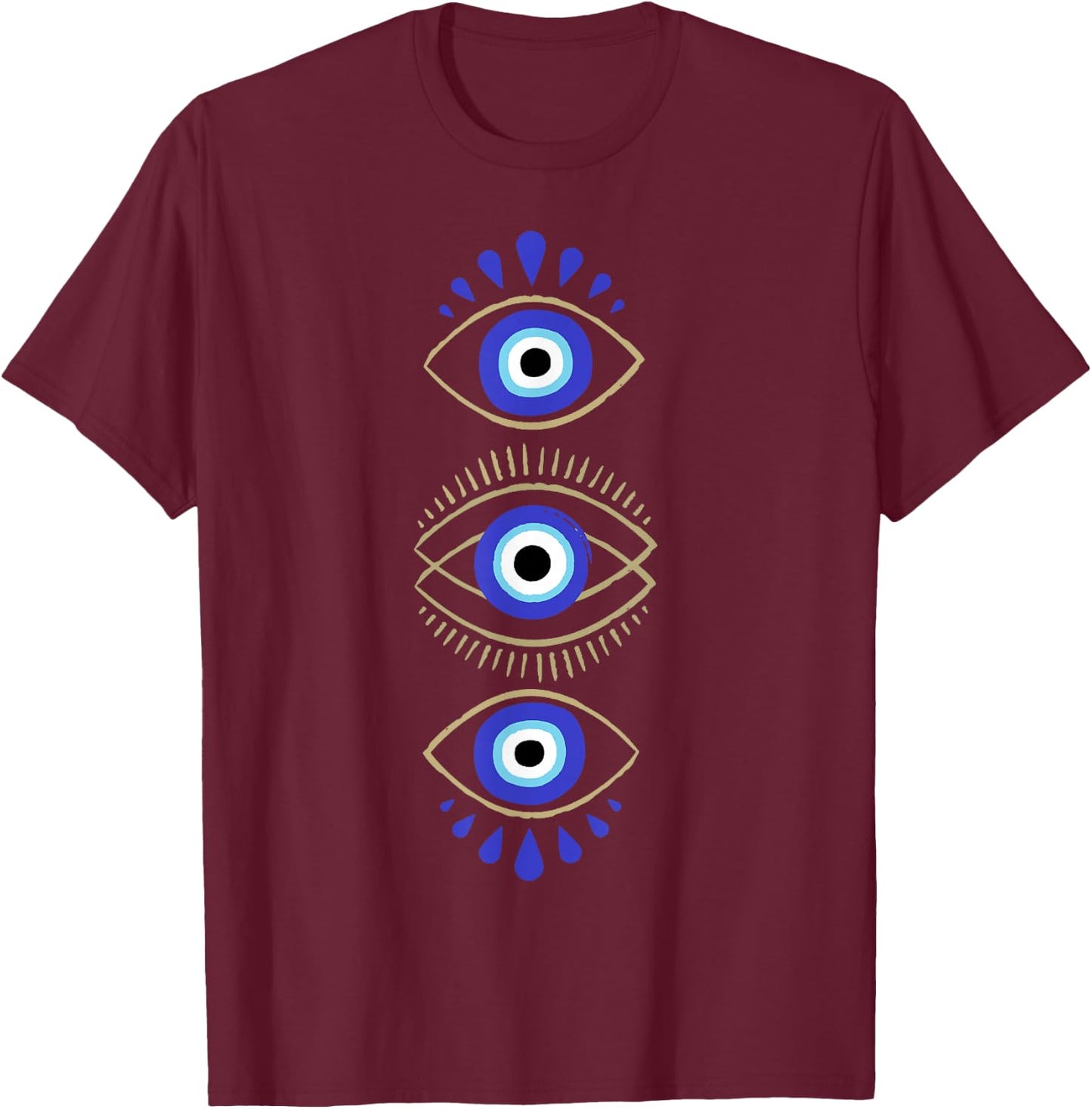 Third Eye All Seeing Spiritual Mystical Evil Eye Protection T-Shirt - T-Shirt | Maroon
