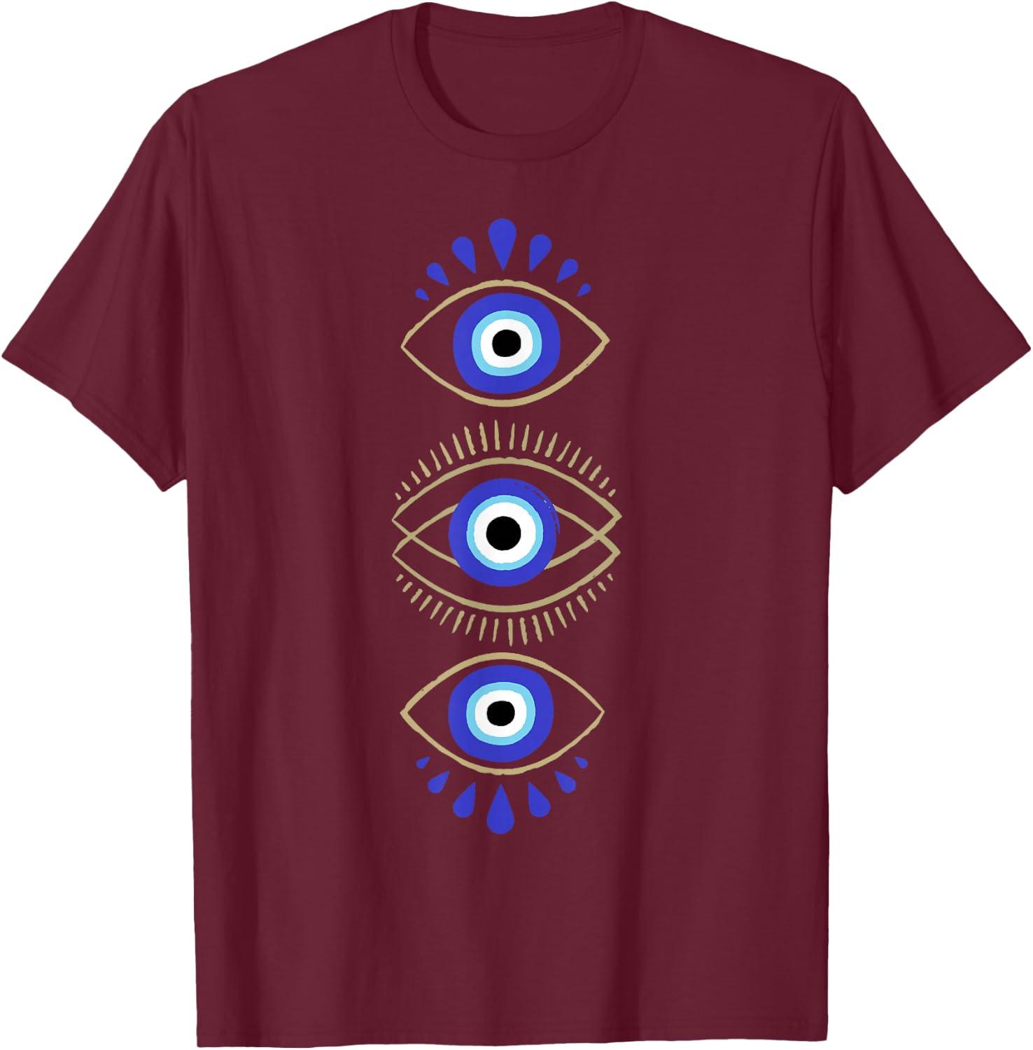 Third Eye All Seeing Spiritual Mystical Evil Eye Protection T-Shirt - T-Shirt | Maroon