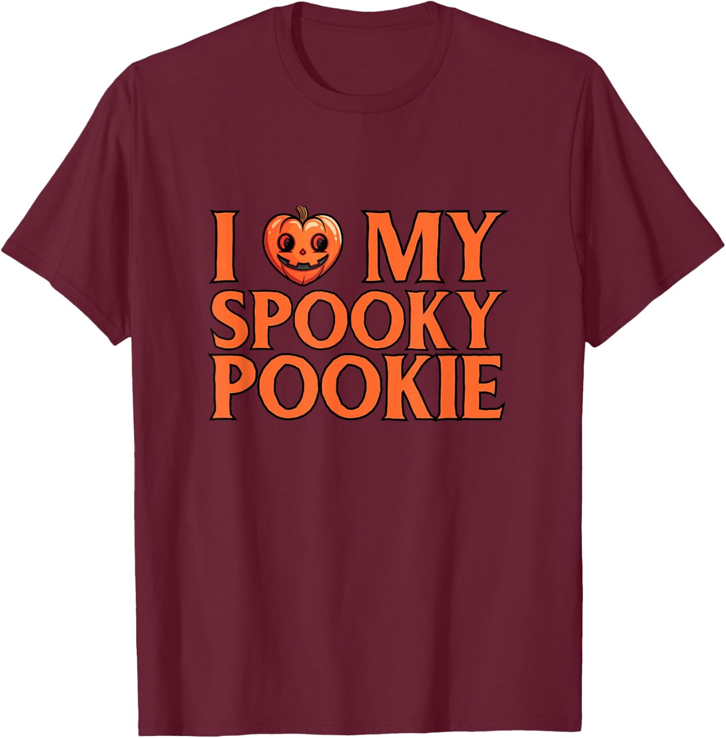 I Love My Spooky Pookie Funny Couples Costume for Halloween T-Shirt - T-Shirt | Maroon