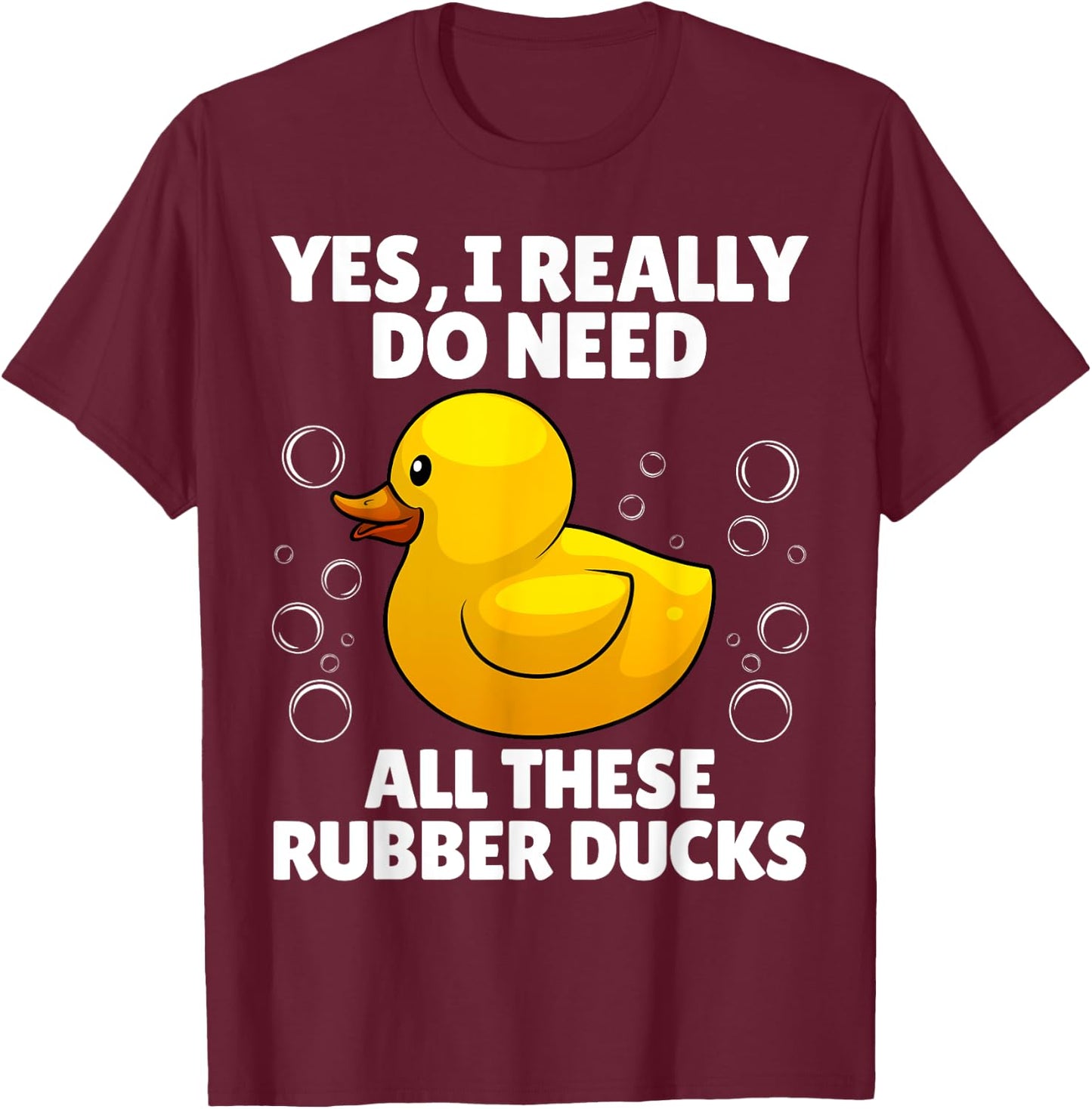 Rubber Duck Art Women Yellow Rubber Ducky Duck Lover T-Shirt - T-Shirt | Maroon