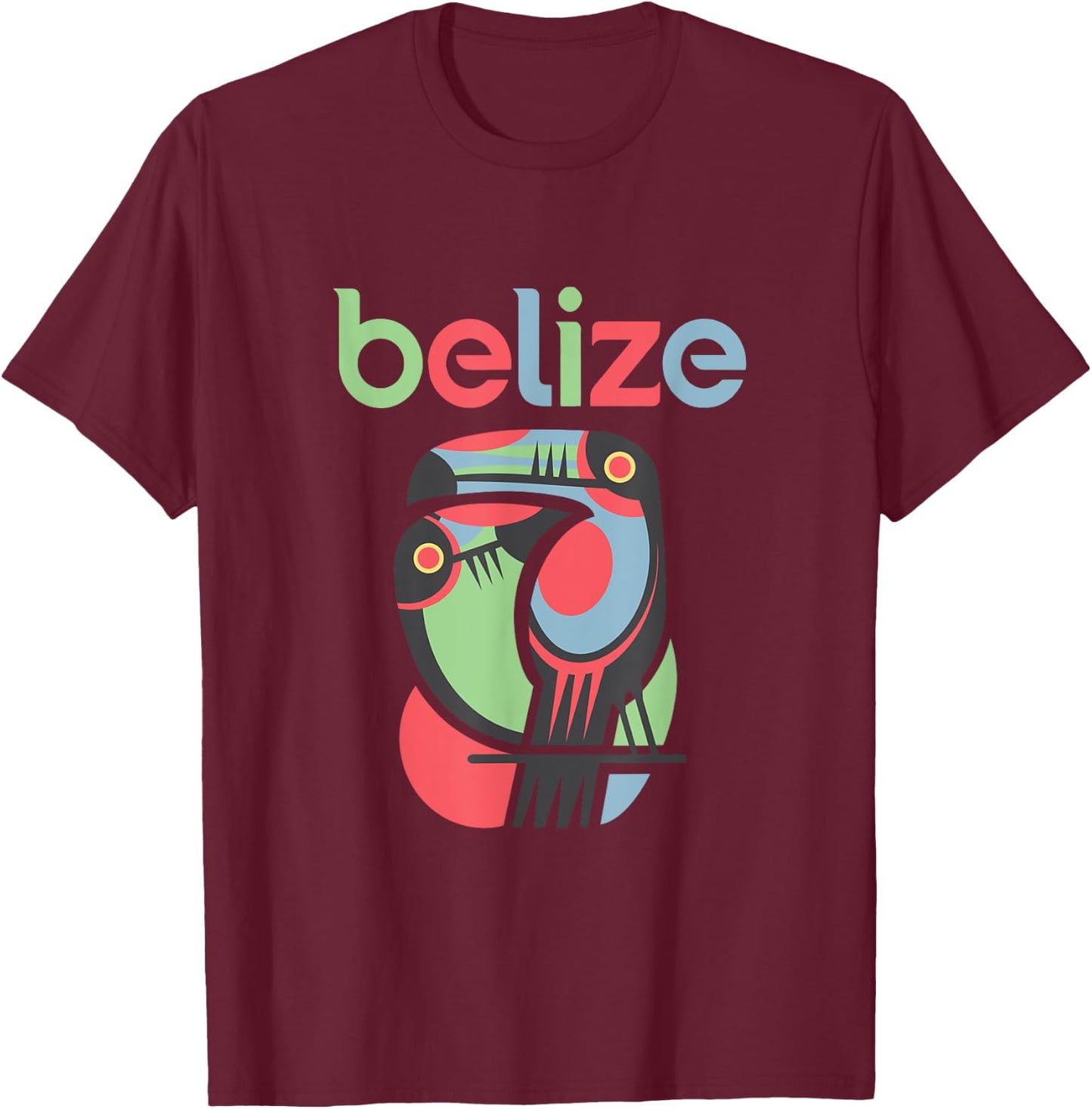 Tropical Summer Toucan Bird Colorful Belize Souvenir Men Women Kids T-Shirt - T-Shirt | Maroon