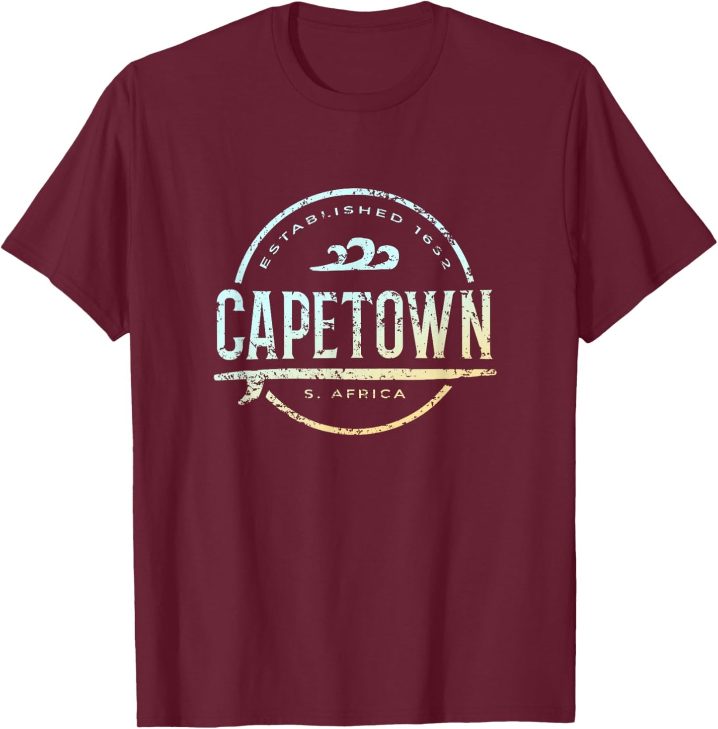 Capetown South Africa - Retro Capetown S Africa Vintage Surf T-Shirt - T-Shirt | Maroon