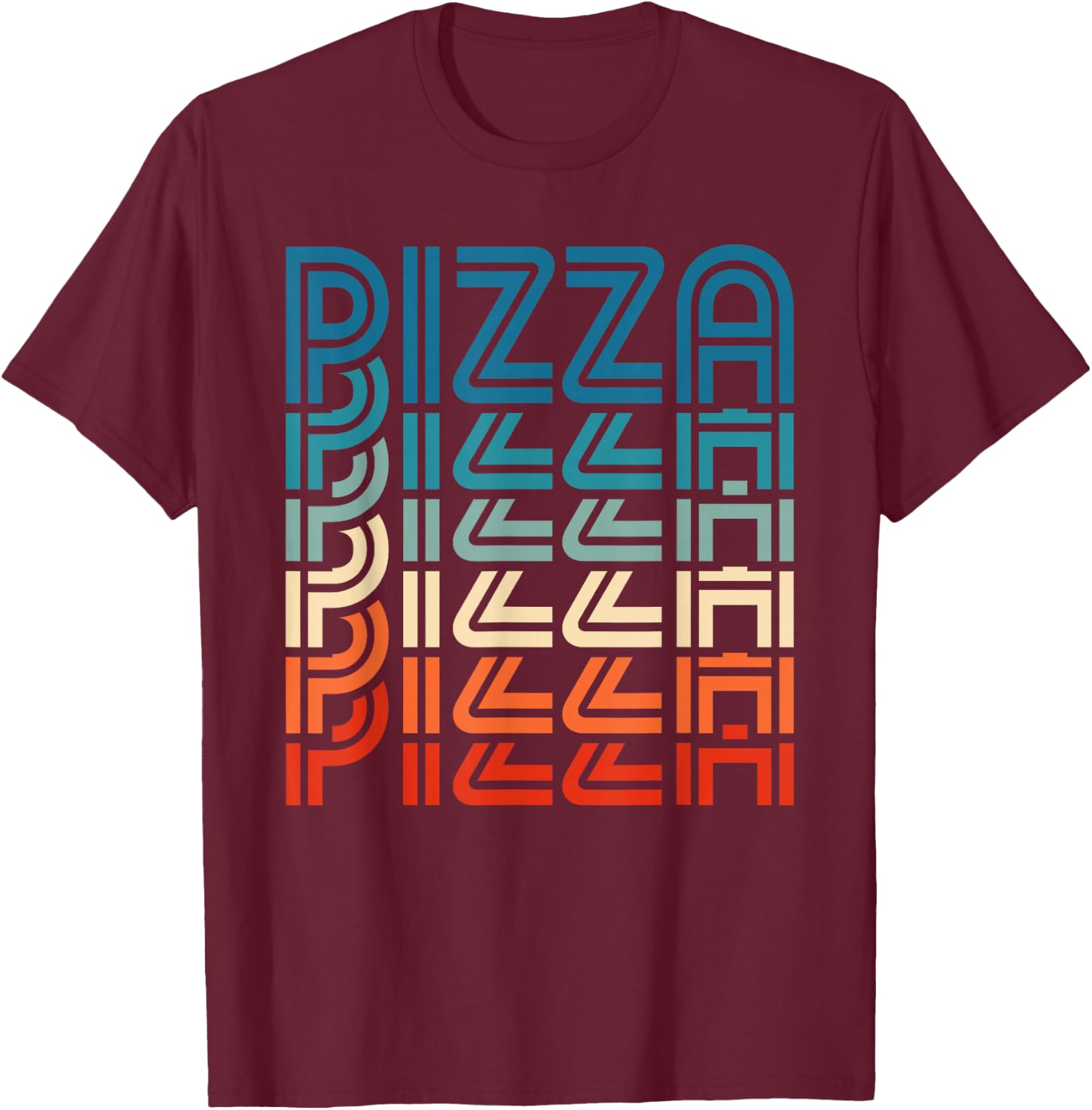 Funny Pizza Retro Vintage Carb Gluten Pizza Lover T-Shirt - T-Shirt | Maroon