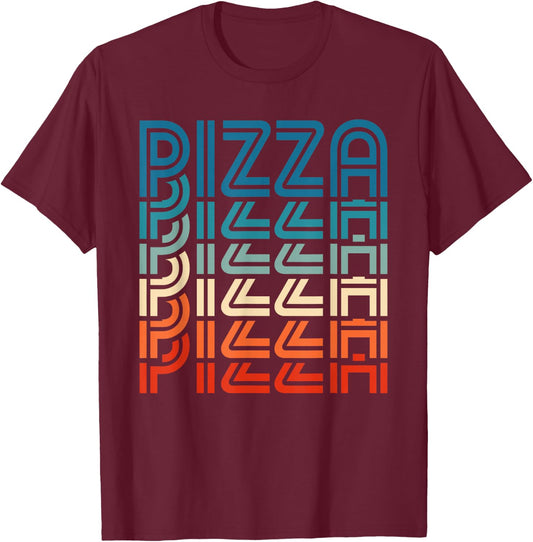 Funny Pizza Retro Vintage Carb Gluten Pizza Lover T-Shirt - T-Shirt | Maroon