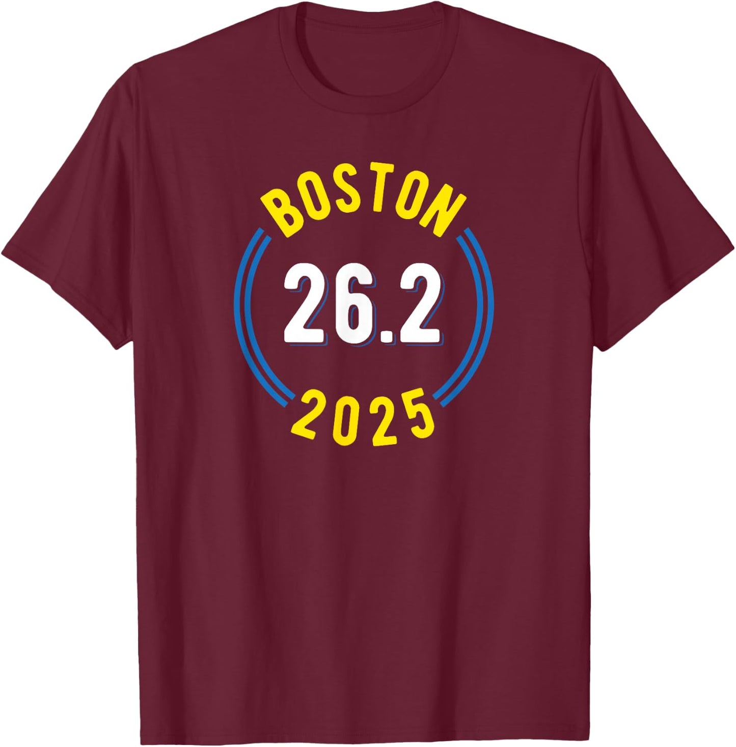Boston 26.2 2025 Marathon T-Shirt - T-Shirt | Maroon