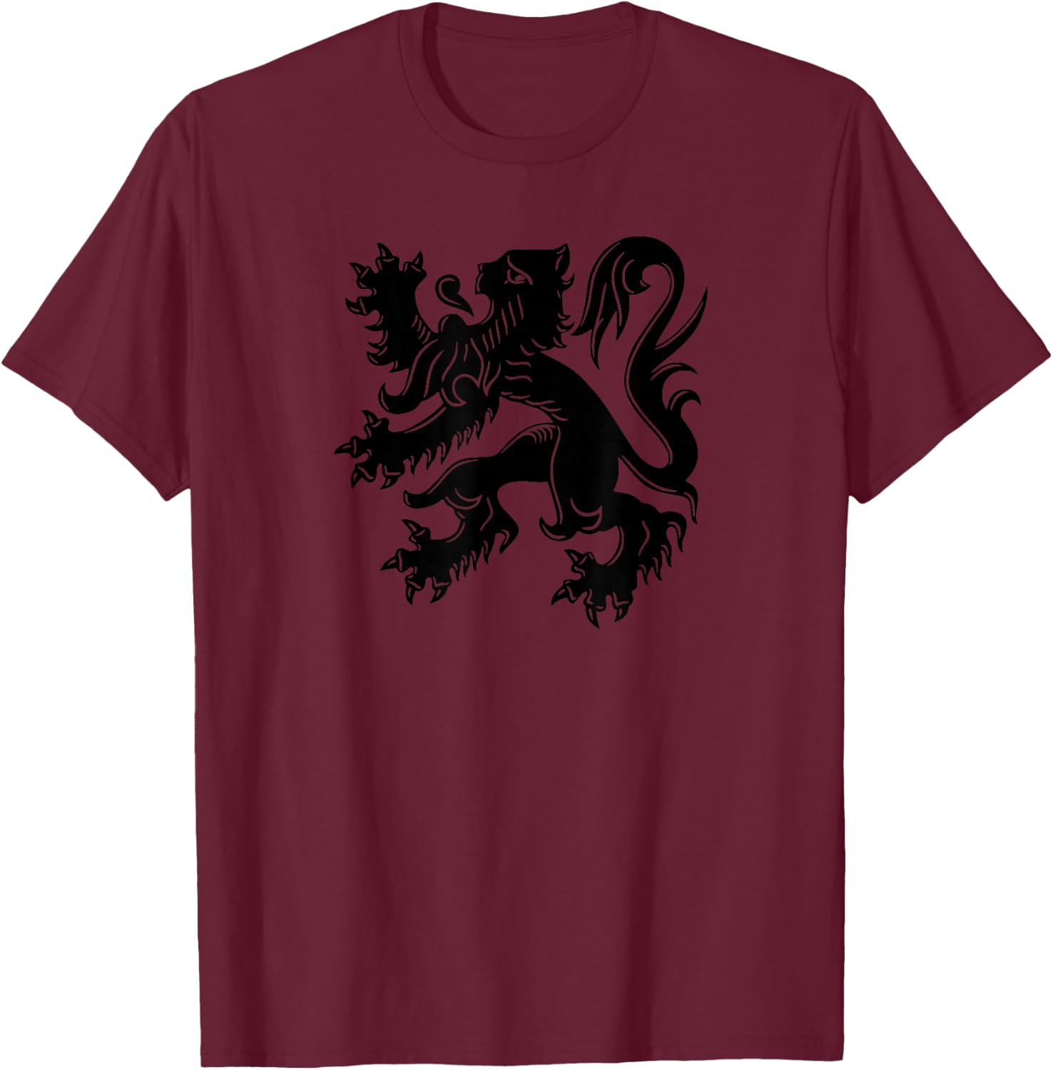 Flanders Belgium Flag Flemish Lion Brussels T-Shirt - T-Shirt | Maroon