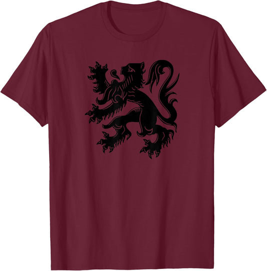 Flanders Belgium Flag Flemish Lion Brussels T-Shirt - T-Shirt | Maroon