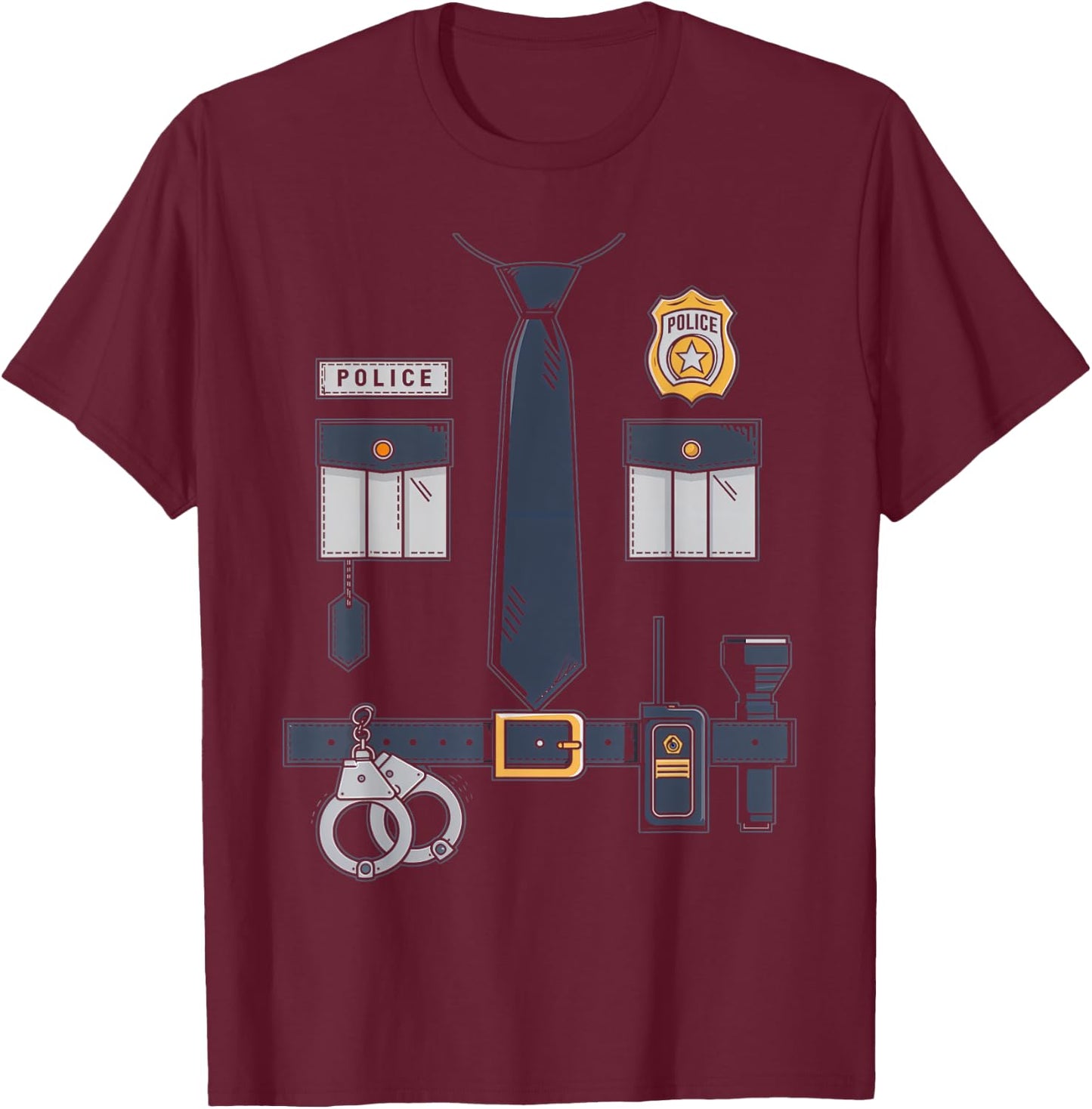 Police Costume Gear Police Officer Law Enforcement Uniform T-Shirt - T-Shirt | Maroon
