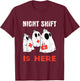 Halloween Nurse and Medical Doctor Night Shift is Here Ghost T-Shirt - T-Shirt | Maroon