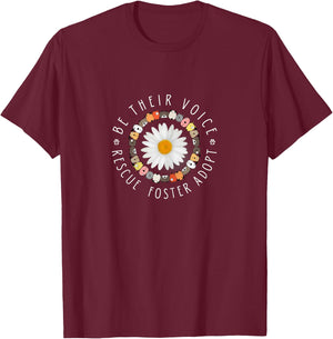 Cute Animal Rescue - Be Their Voice Rescue Foster Adopt T-Shirt - T-Shirt | Maroon