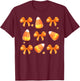 Coquette Bow Candy Corn Retro Halloween Women Kids T-Shirt - T-Shirt | Maroon