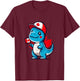 Canada Kids Flag Funny Blue Dinosaur Toddler Flag T-Shirt - T-Shirt | Maroon