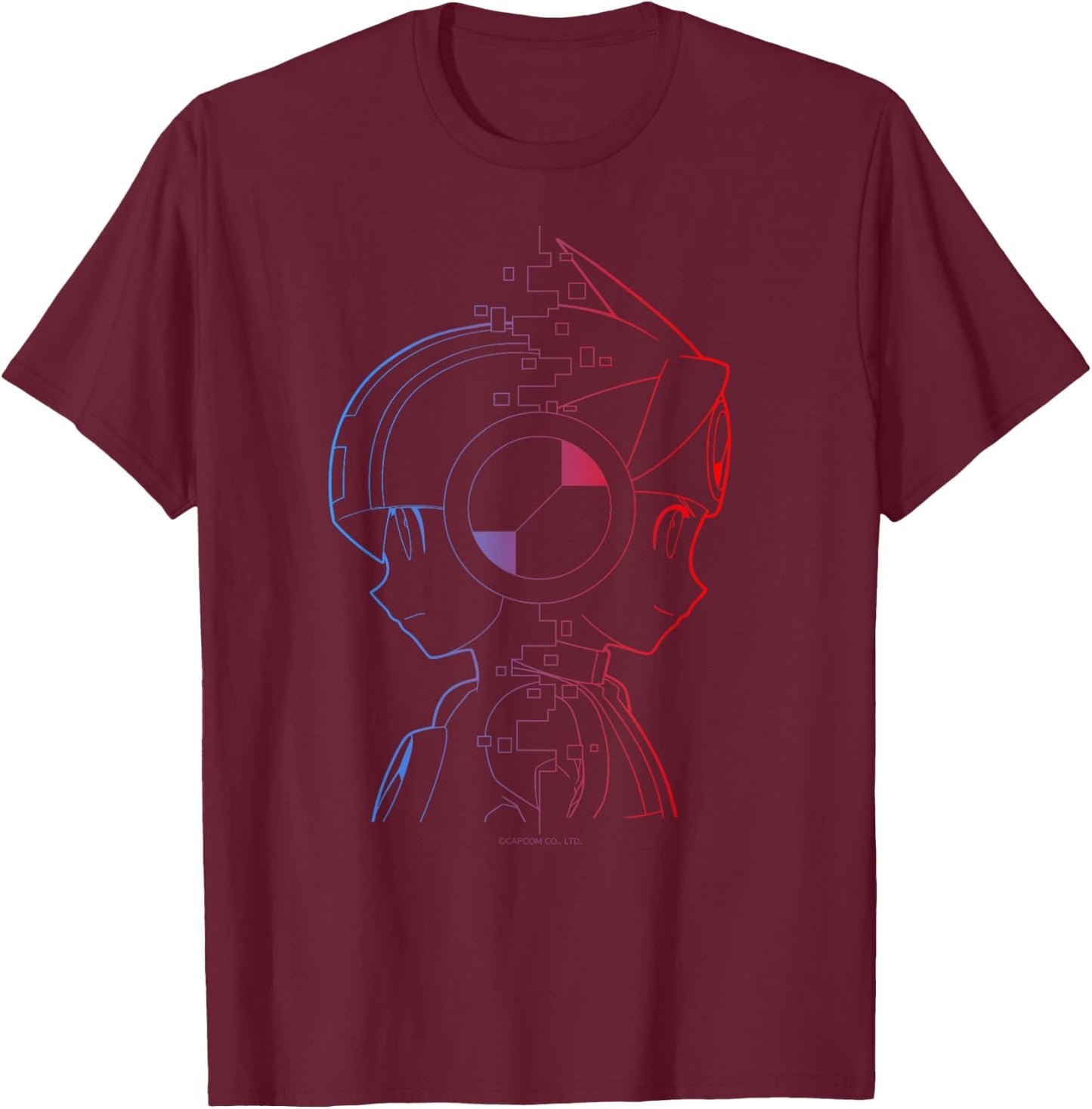 MEGA MAN BATTLE NETWORK MegaMan & Lan T-Shirt - T-Shirt | Maroon