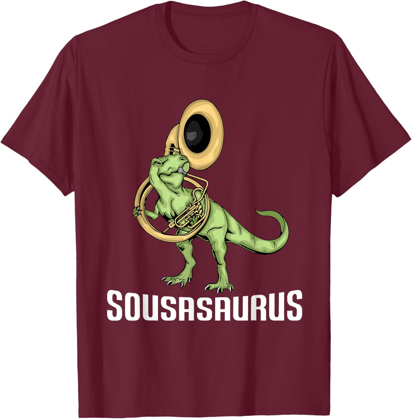 Funny Sousaphone Kids Music Dinosaur Sousaphone T-Shirt - T-Shirt | Maroon