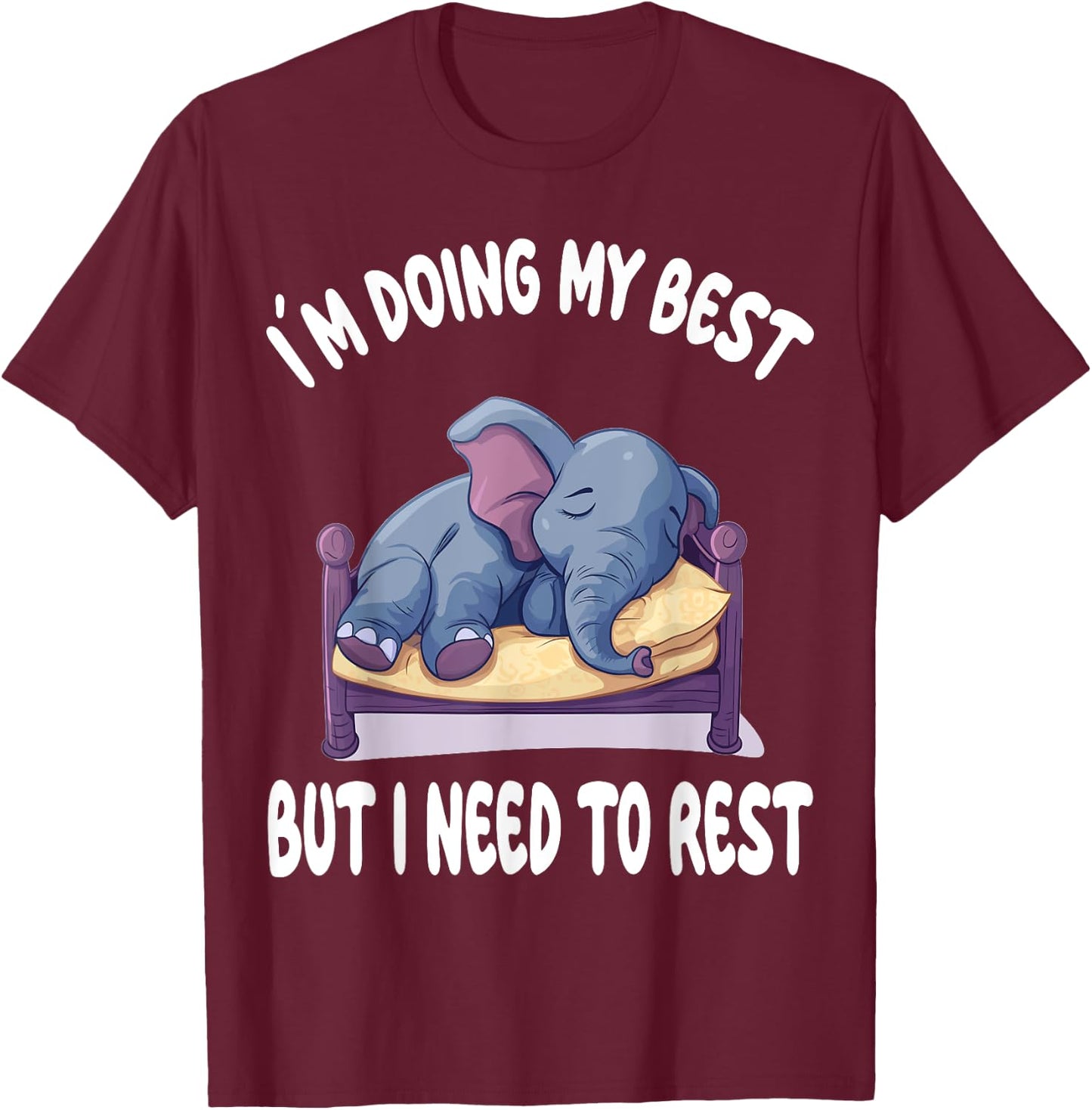 Elephant Official Sleepshirt Pajamas Nightgown T-Shirt - T-Shirt | Maroon