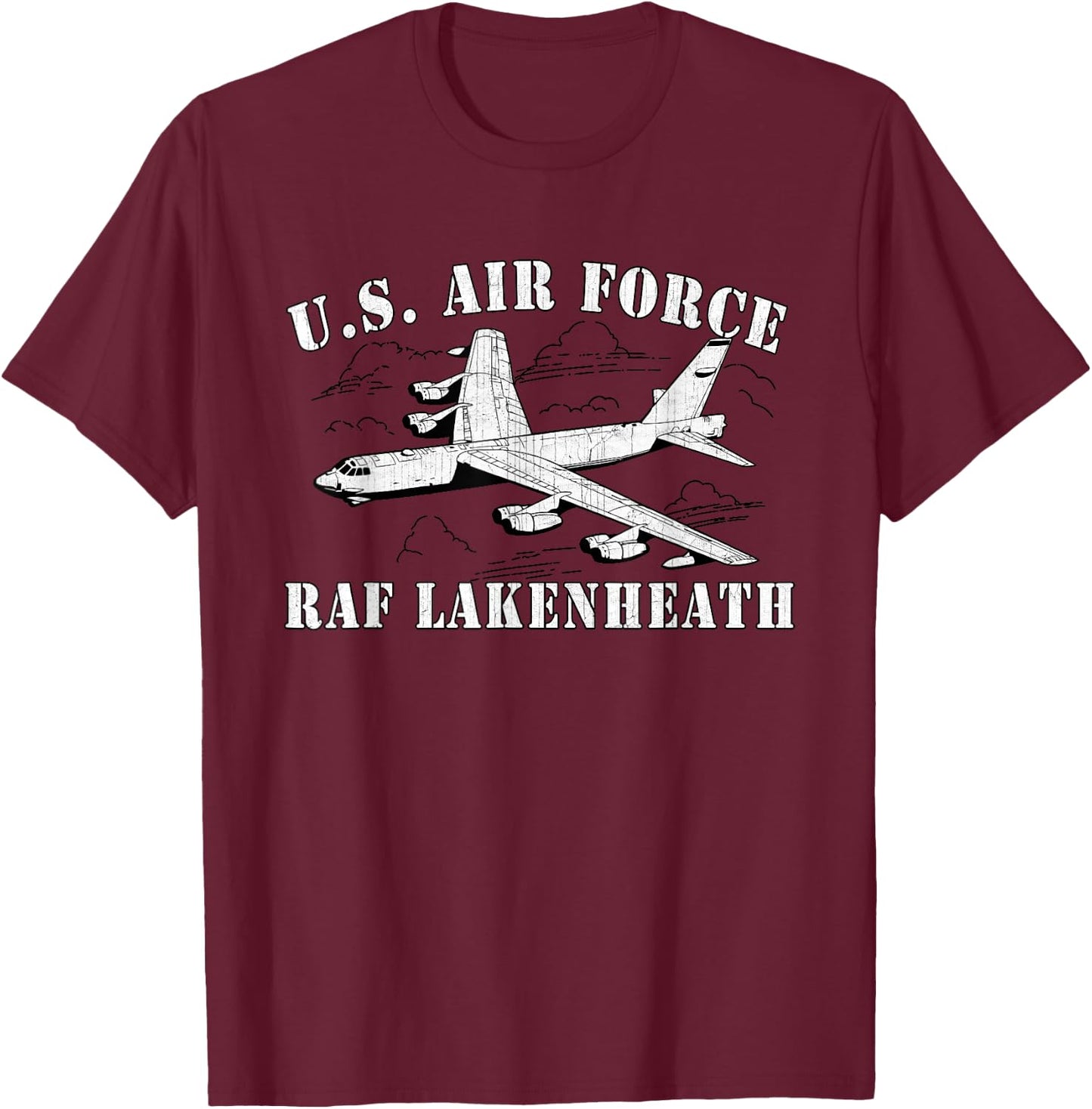UK RAF Lakenheath Vintage Gifts T-Shirt - T-Shirt | Maroon