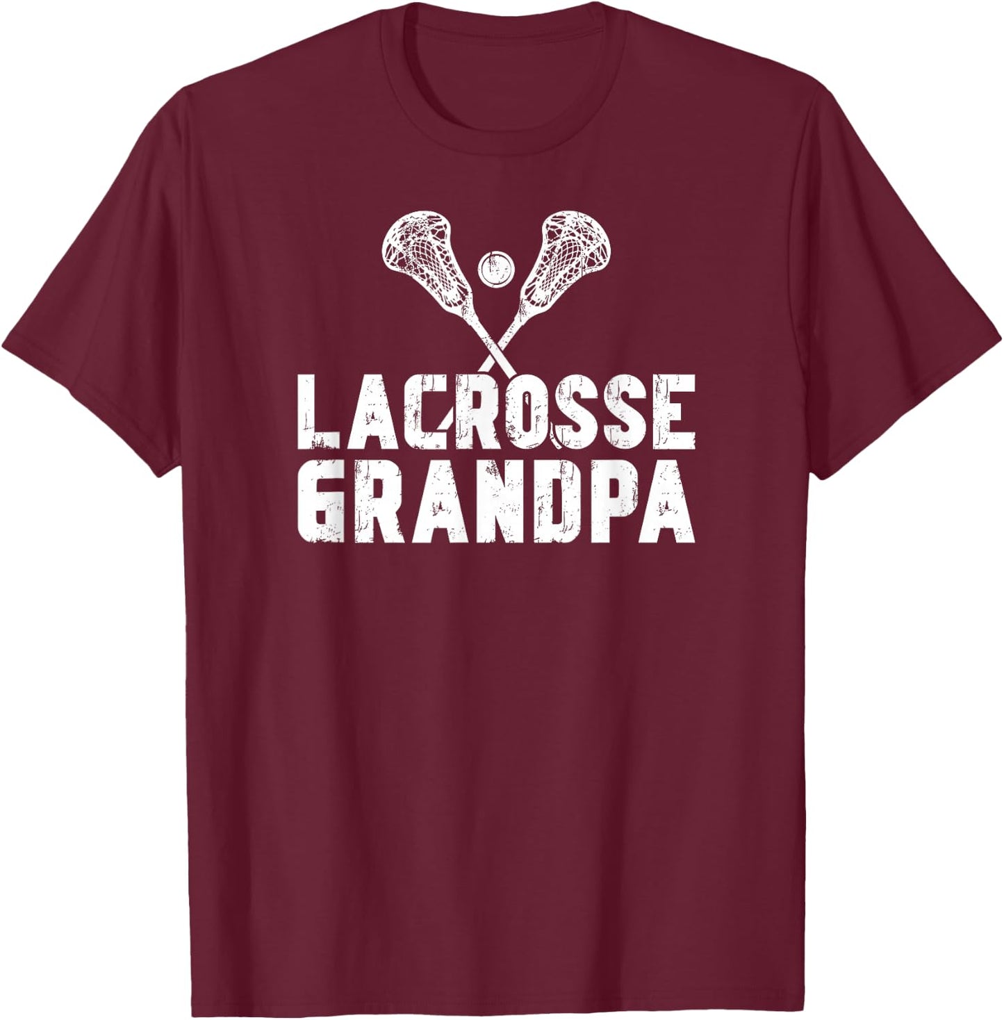 Lacrosse Grandpa Of A Lacrosse Player Grandfather T-Shirt - T-Shirt | Maroon