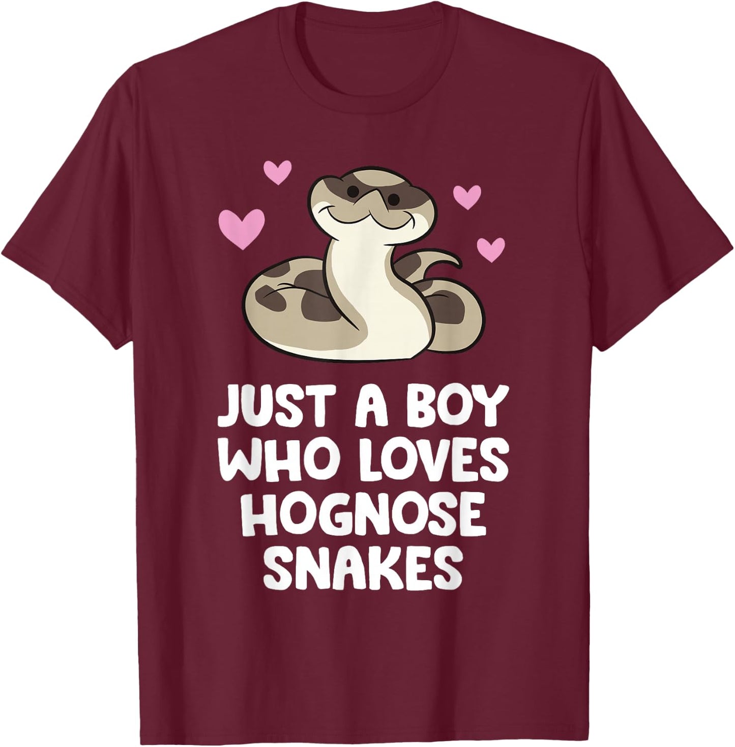 Just a Boy Who Loves Hognose Snakes T-Shirt - T-Shirt | Maroon