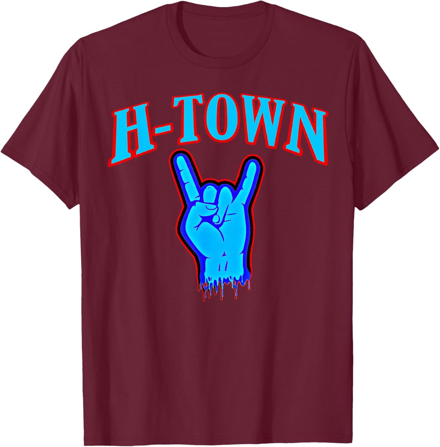 Classic Houston H-Town Hand Sign for Sport Fans of Houston T-Shirt - T-Shirt | Maroon